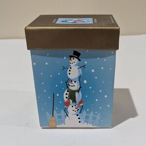 NEW Snowman Milled Body Soap with Gold Lid.  Lot Of Two